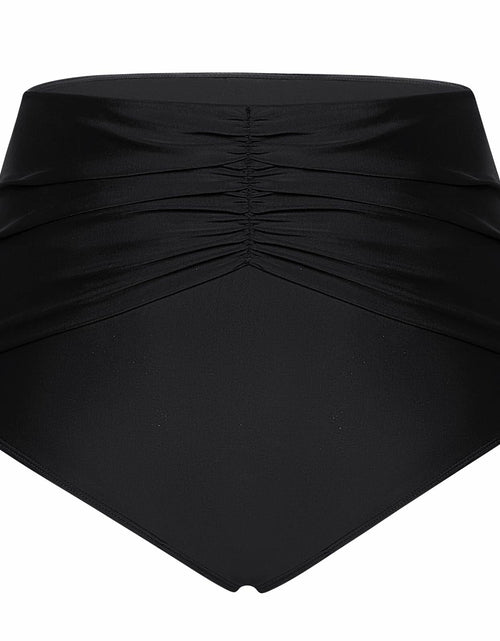 Load image into Gallery viewer, Hanna Nikole Women's High Waisted Tummy Control Bikini Bottom Black
