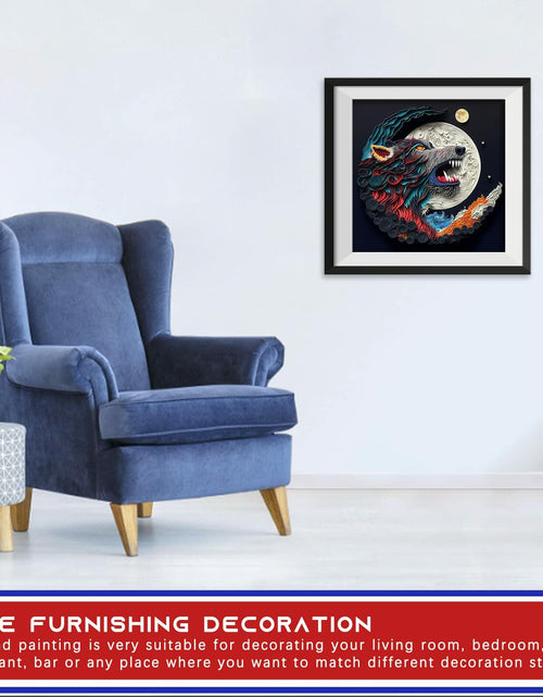 Load image into Gallery viewer, Focart Wolf Diamond Painting Kit 12x12 DIY Round Crystal Rhinestone Art
