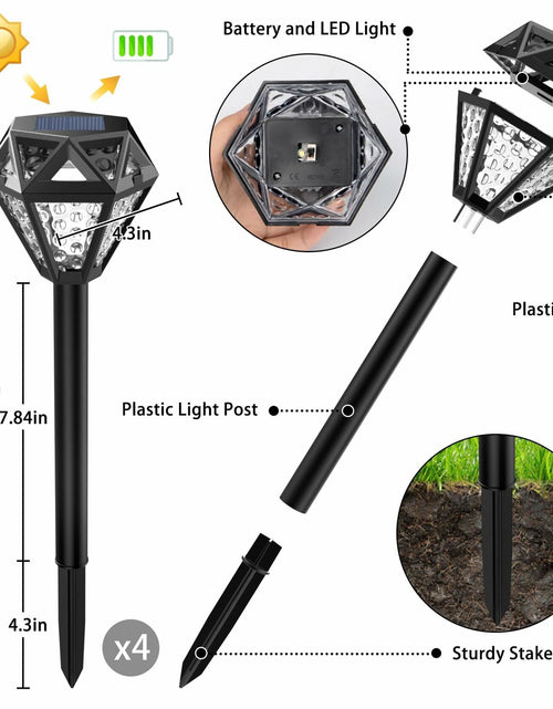 Load image into Gallery viewer, Ouddy Decor Solar Outdoor Waterproof LED Garden Lights Cool White 4 Pack
