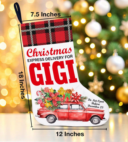 TSUYAWU Gigi Christmas Stocking Holiday Decoration 18x12 Inch