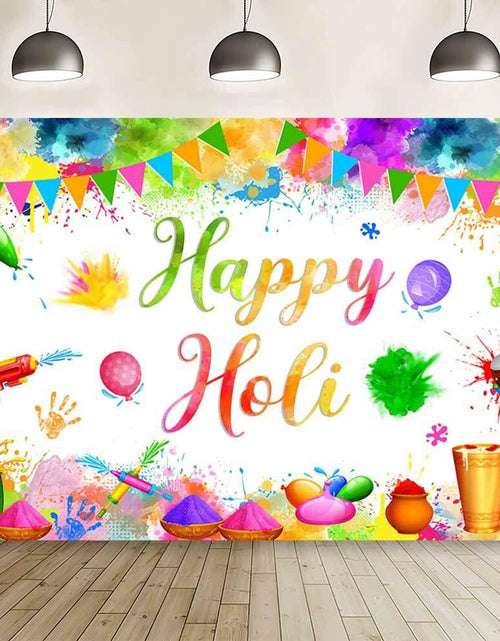 Load image into Gallery viewer, MEHOFOND Happy Holi Backdrop Festival Party Decorations 7x5ft
