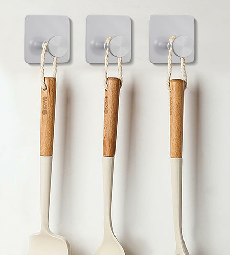 ACNISM Heavy Duty Waterproof Adhesive Hooks Stainless Steel 4 Pack Silver