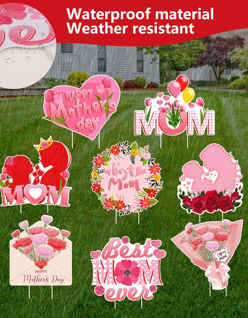 Load image into Gallery viewer, Arosche Mothers Day Yard Signs 8pcs with Stakes Outdoor Party Decorations
