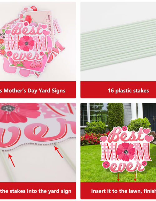 Load image into Gallery viewer, Arosche Mothers Day Yard Signs 8pcs with Stakes Outdoor Party Decorations
