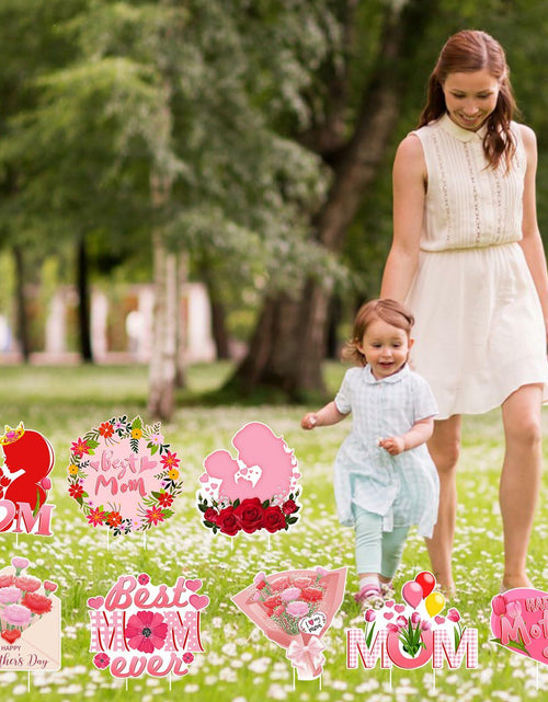 Load image into Gallery viewer, Arosche Mothers Day Yard Signs 8pcs with Stakes Outdoor Party Decorations
