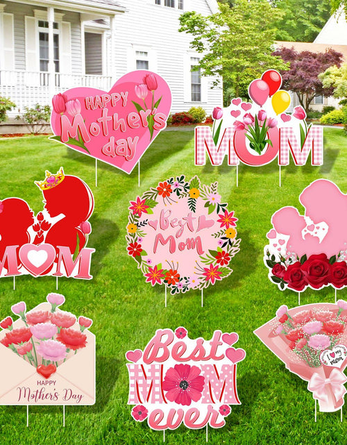 Load image into Gallery viewer, Arosche Mothers Day Yard Signs 8pcs with Stakes Outdoor Party Decorations
