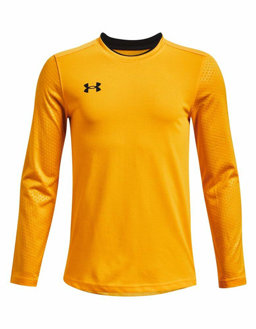 Load image into Gallery viewer, Under Armour Boys Wall Goalkeeper Jersey Steeltown Gold/Black Size Small
