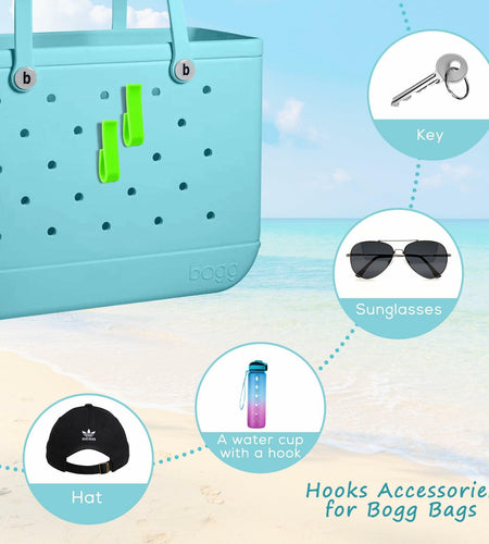 2Piece Hook Holder Accessories for Bogg Bags Neon Green Insert Charm Key Mask
