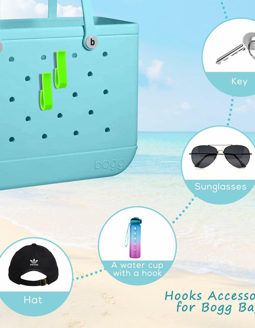Load image into Gallery viewer, 2Piece Hook Holder Accessories for Bogg Bags Neon Green Insert Charm Key Mask
