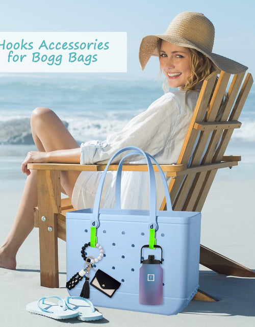 Load image into Gallery viewer, 2Piece Hook Holder Accessories for Bogg Bags Neon Green Insert Charm Key Mask
