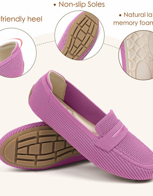 Load image into Gallery viewer, Lrtyu Womens Knit Driving Loafers Comfortable Slip On Casual Pink Size 7
