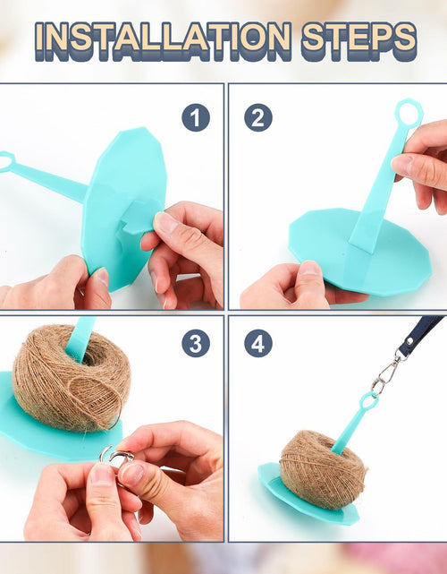 Load image into Gallery viewer, PortableWrist Yarn Holder Leather Wristband Acrylic Spinner Light Green
