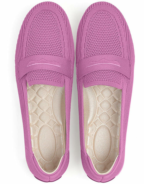 Load image into Gallery viewer, Lrtyu Womens Knit Driving Loafers Comfortable Slip On Casual Pink Size 7
