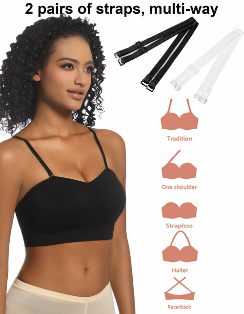 Load image into Gallery viewer, PRETTYWELL Strapless Padded Bandeau Bra Wireless Comfort Black Size L
