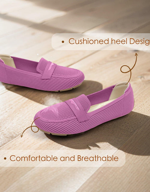 Load image into Gallery viewer, Lrtyu Womens Knit Driving Loafers Comfortable Slip On Casual Pink Size 7
