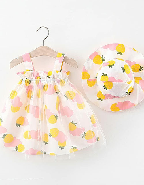 Load image into Gallery viewer, Baby Girls Strawberry Tutu Dress Mesh Pink Outfit Set Size 12-18 Months
