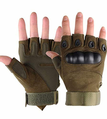 Boundless Performance Fingerless Knuckle Tactical Gloves Black