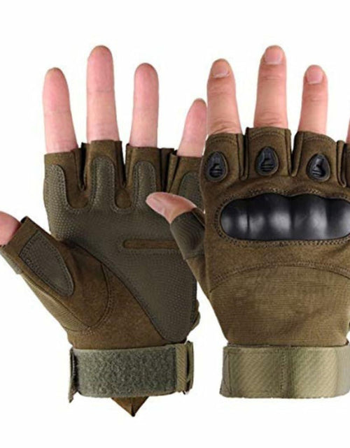 Load image into Gallery viewer, Boundless Performance Fingerless Knuckle Tactical Gloves Black
