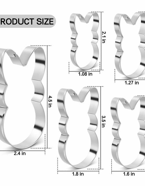 Load image into Gallery viewer, Easter Bunny Cookie Cutter Set Stainless Steel 5 Pieces Holiday Party

