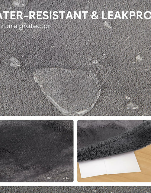 Load image into Gallery viewer, Waterproof Stuffed Dog Bed Cover Blanket Reversible Paw Print Grey 52x82
