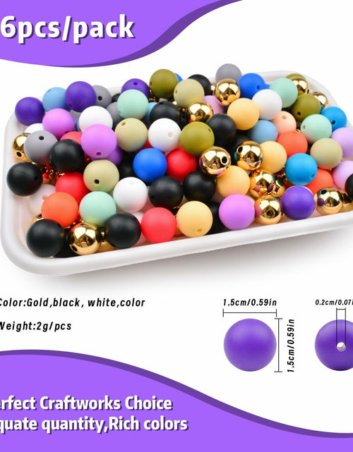 Load image into Gallery viewer, 96PCS 15mm Silicone Beads Kit 19 Colors Round DIY Crafts Bracelet Necklace
