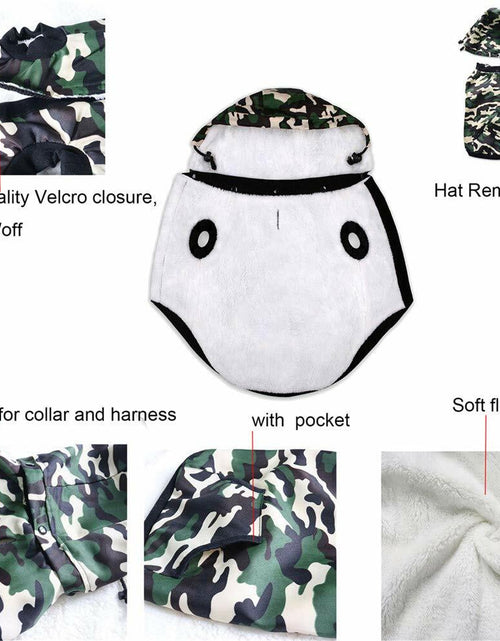 Load image into Gallery viewer, Miaododo Windproof Fleece Lined Dog Jacket Camouflage Size 5XL
