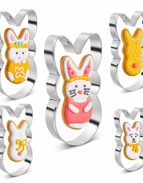 Load image into Gallery viewer, Easter Bunny Cookie Cutter Set Stainless Steel 5 Pieces Holiday Party
