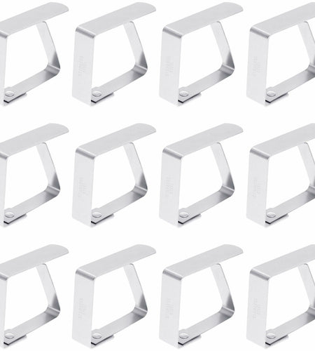 YASUOA Stainless Steel Dining Tablecloth Clips Heavy Duty 12 Pieces