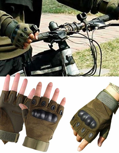 Load image into Gallery viewer, Boundless Performance Fingerless Knuckle Tactical Gloves Black
