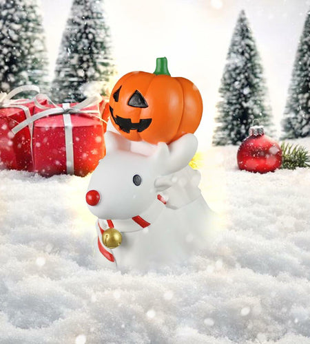 UHIWALKER Christmas Reindeer Figurine Pumpkin Home Garden Decor 0.88lb