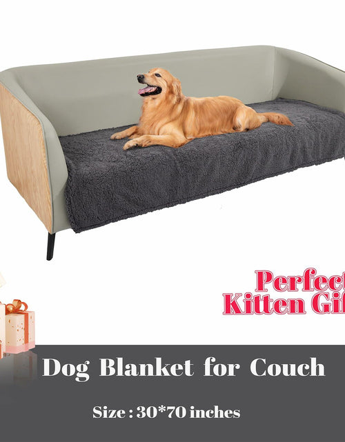 Load image into Gallery viewer, Waterproof Stuffed Dog Bed Cover Blanket Reversible Paw Print Grey 52x82
