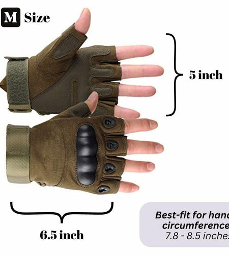 Boundless Performance Fingerless Knuckle Tactical Gloves Black