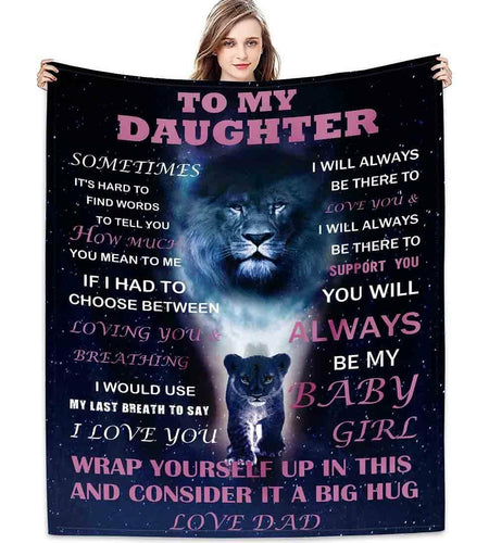 Yutrrpe Daughter Gift Blanket from Dad Lightweight Flannel for Bed & Sofa 60X50