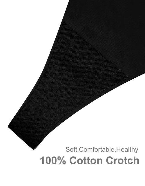 Load image into Gallery viewer, SHARICCA Women Seamless G-String Thongs Low Rise Underwear Black 5 Pack XL
