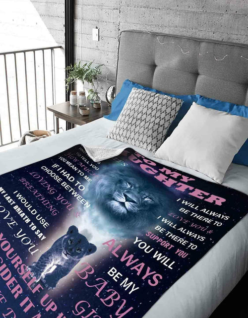 Load image into Gallery viewer, Yutrrpe Daughter Gift Blanket from Dad Lightweight Flannel for Bed &amp; Sofa 60X50
