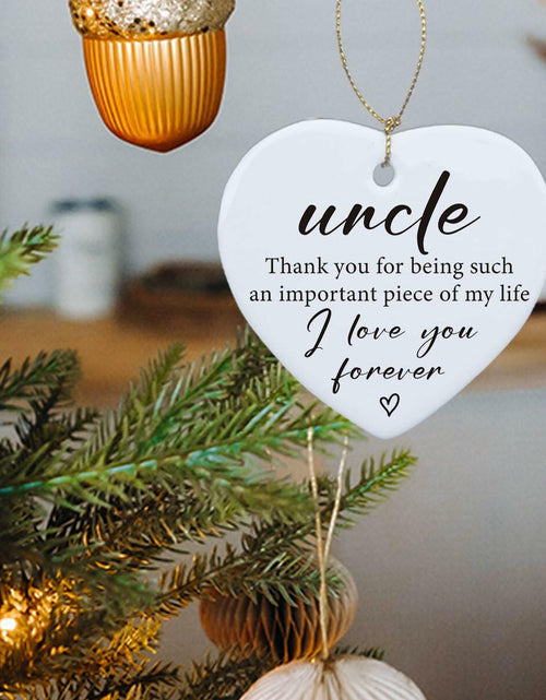 Load image into Gallery viewer, Uncle Gifts Heart Ceramic Ornament Sign Christmas Birthday Gift
