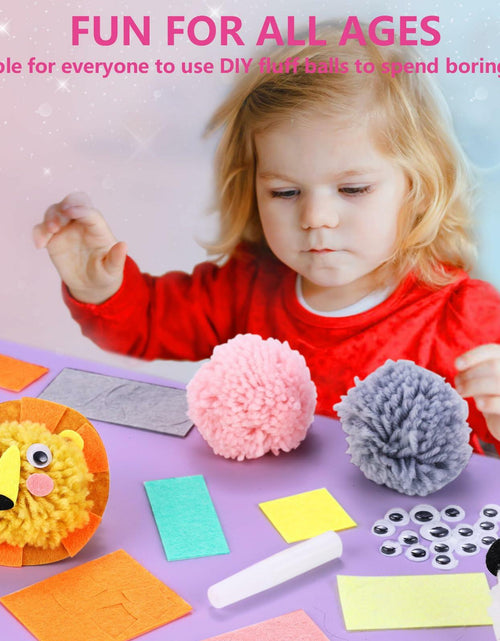 Load image into Gallery viewer, Pom Pom Craft Kit DIY Plush Animal Art Project Kids Ages 6-9
