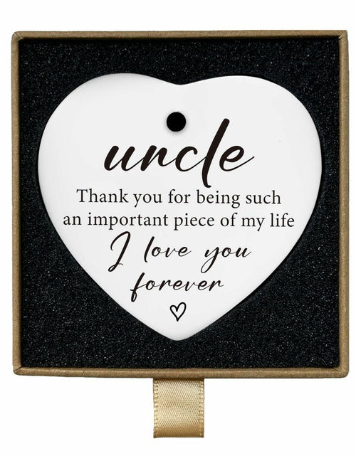 Load image into Gallery viewer, Uncle Gifts Heart Ceramic Ornament Sign Christmas Birthday Gift
