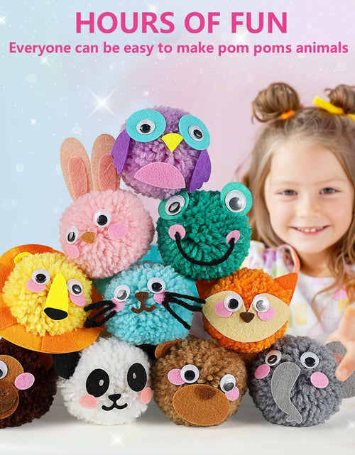 Load image into Gallery viewer, Pom Pom Craft Kit DIY Plush Animal Art Project Kids Ages 6-9
