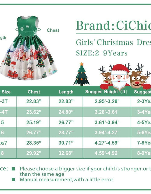 Load image into Gallery viewer, Cichic Girls Santa Christmas Dress Sleeveless Green Size 2T 3T
