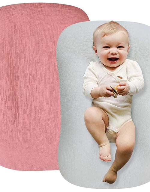 Load image into Gallery viewer, YCHWFF Muslin Baby Lounger Cover 2 Pack Organic Cotton Removable Slipcover
