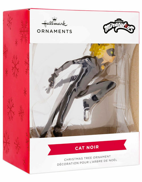 Load image into Gallery viewer, Hallmark Miraculous Cat Noir Christmas Ornament 2024 Black Bodysuit Mask
