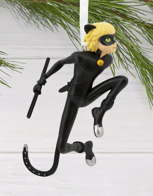 Load image into Gallery viewer, Hallmark Miraculous Cat Noir Christmas Ornament 2024 Black Bodysuit Mask
