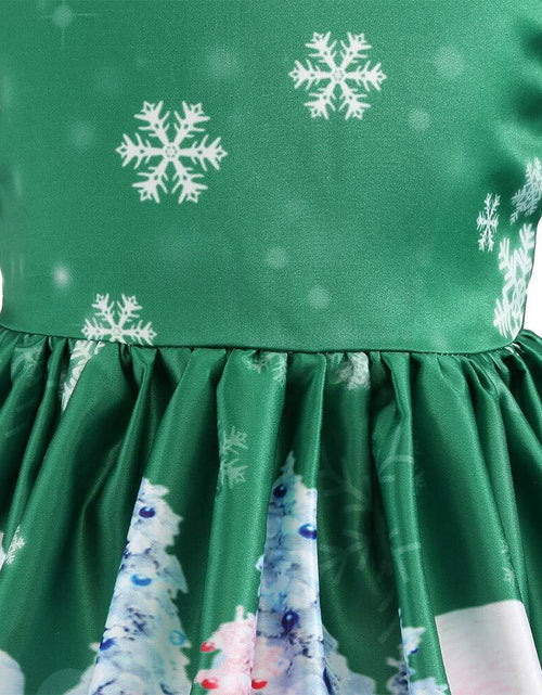 Load image into Gallery viewer, Cichic Girls Santa Christmas Dress Sleeveless Green Size 2T 3T
