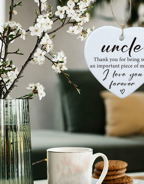 Load image into Gallery viewer, Uncle Gifts Heart Ceramic Ornament Sign Christmas Birthday Gift
