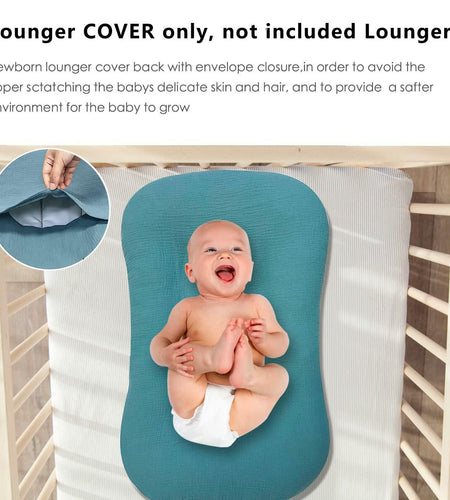 YCHWFF Muslin Baby Lounger Cover 2 Pack Organic Cotton Removable Slipcover