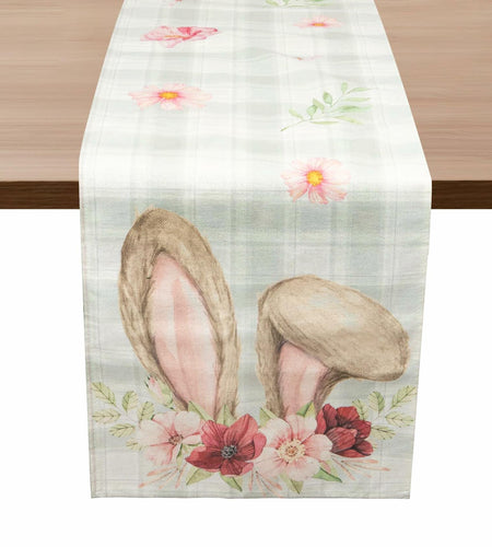 Watercolour Linen Easter Table Runner Spring Holiday Decor 13x72 Inch