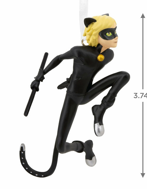 Load image into Gallery viewer, Hallmark Miraculous Cat Noir Christmas Ornament 2024 Black Bodysuit Mask
