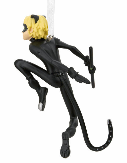 Load image into Gallery viewer, Hallmark Miraculous Cat Noir Christmas Ornament 2024 Black Bodysuit Mask
