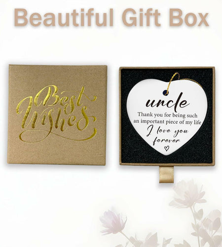 Uncle Gifts Heart Ceramic Ornament Sign Christmas Birthday Gift